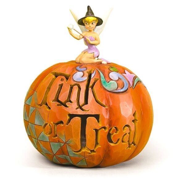 RARE 2013 Jim Shore Tinkerbell Witch Light Up Pumpkin Tink or Treat Figurine - Picture 1 of 12